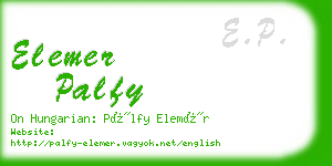 elemer palfy business card